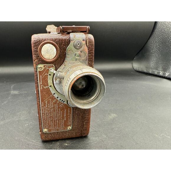 Antique 1929 Cine-Kodak Model B-B 16mm Movie Camera Red Brown in Case - Picture 8 of 10